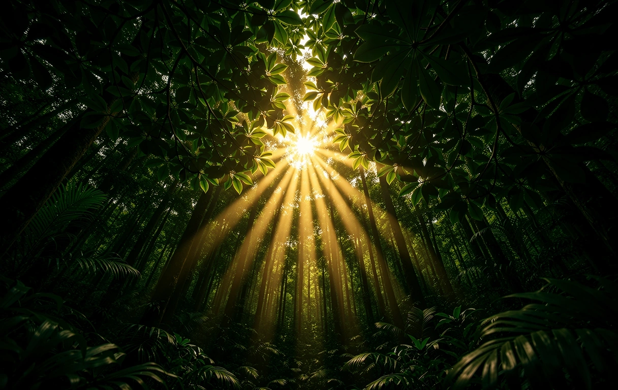 Indonesian rainforest canopy